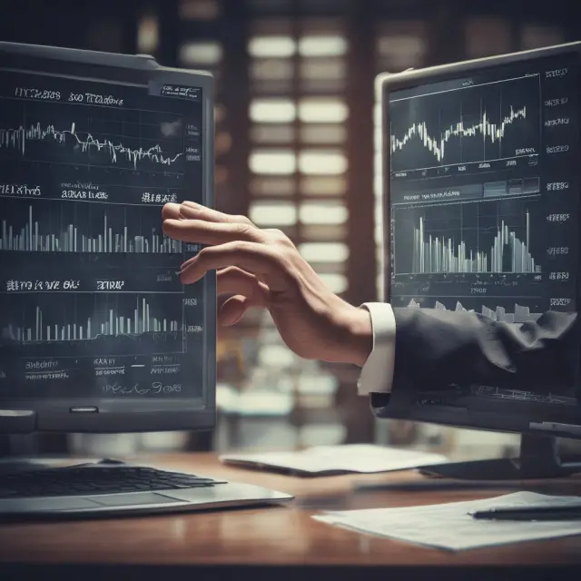 An investor carefully choosing a closed-end fund from an exchange, emphasizing the importance of informed decisions and brokerage services
