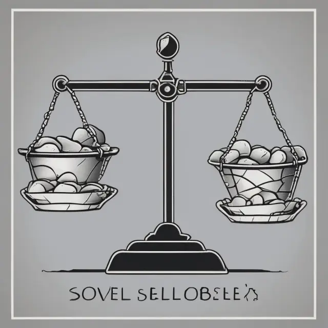 A balanced scale shifts weights between buy and sell baskets to illustrate partial or full closure of an investment position.