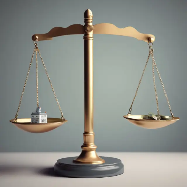Image of two scales. One side contains gold coins symbolizing capital gains, and the other has silver coins representing capital losses.