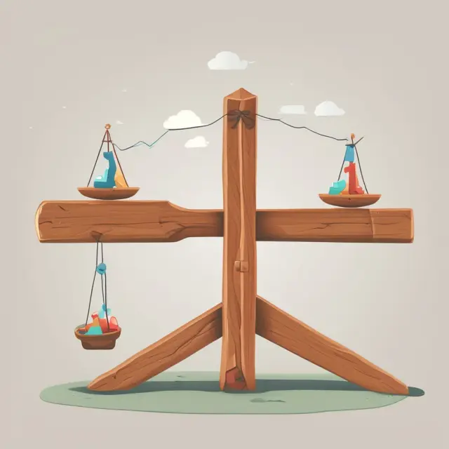 A seesaw represents open and closed positions in finance, symbolizing the balance between buying and selling securities to neutralize or eliminate market exposure
