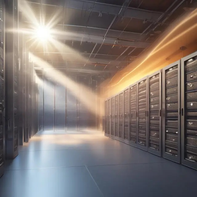 A visual representation of a hybrid cloud combining secure private and flexible public servers