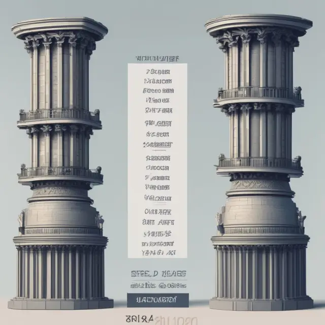 An illustration of a towering structure with adjustable interest rates, various term lengths, and interchangeable prepayment penalty scales for CMBS contracts