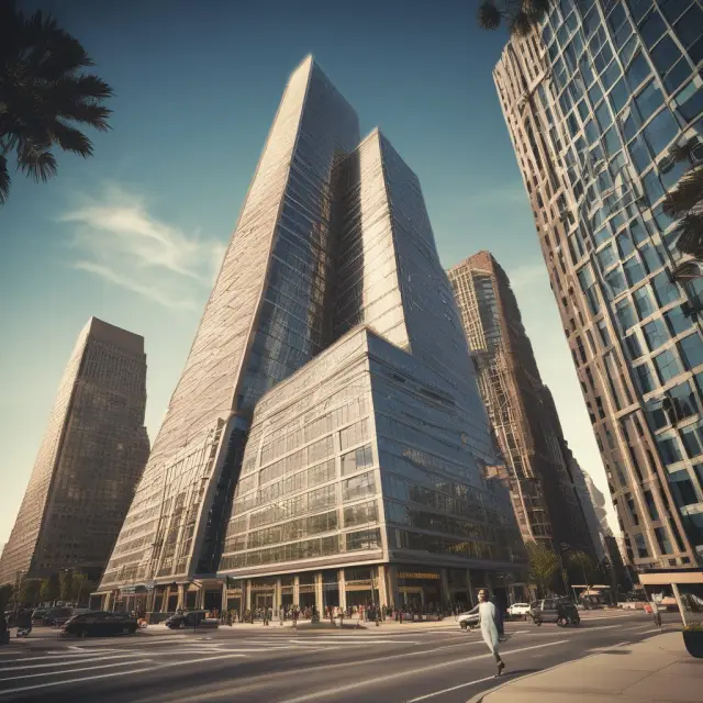 Visualizing CMBS as a sturdy pyramid constructed from interconnected commercial properties. Investors navigate the complexities of different tranches.