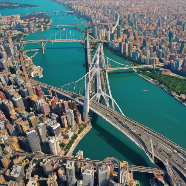 A sturdy, metaphorical bridge merging idealized risk and reward representations from Capital Market Line and Modern Portfolio Theory