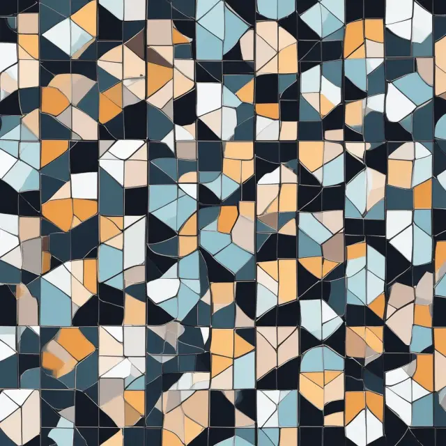 An intricate mosaic depicting CMO tranches, representing various risk levels for investors in mortgage securities.