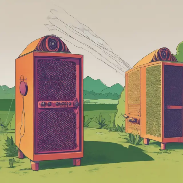 Two neighbors negotiating peacefully over a radio frequency, with efficient resolution for both parties