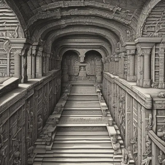 An ancient book symbolizing COBRA rules opens to reveal a complex labyrinth, emphasizing the importance of understanding its intricacies for investors.