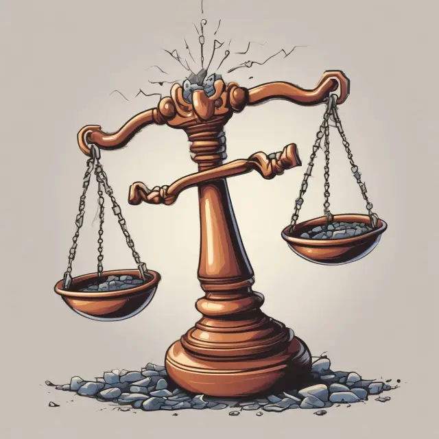 A regulator with a gavel breaks free the chains of non-compliant employees in banking and finance sectors