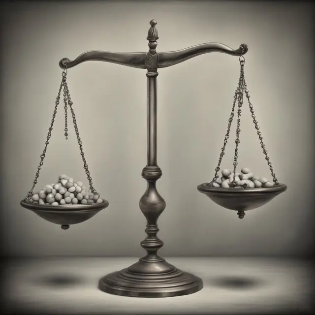A delicate scale with a golden truth and a shadowy lie. Ethical codes ensure the truth prevails in business.