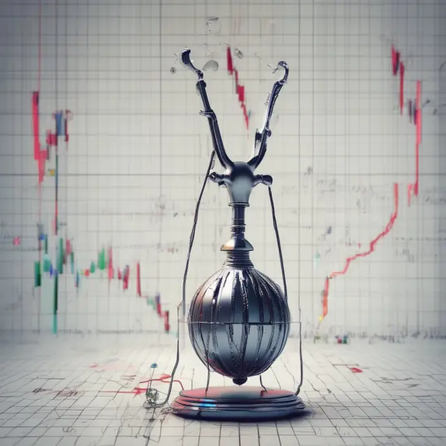 A pendulum illustrating the R-squared relationship between stock prices and market indices