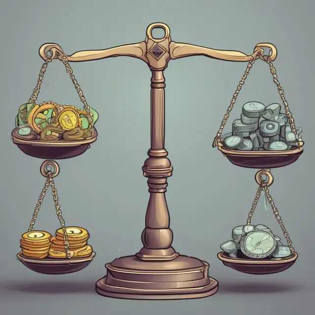 A set of scales with COGS and sales revenue balanced precariously. The outcome influences the tipping point for gross margin and net income.