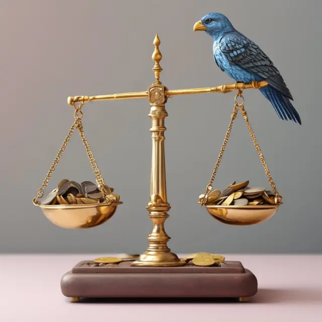 A set of scales with coins representing insurer