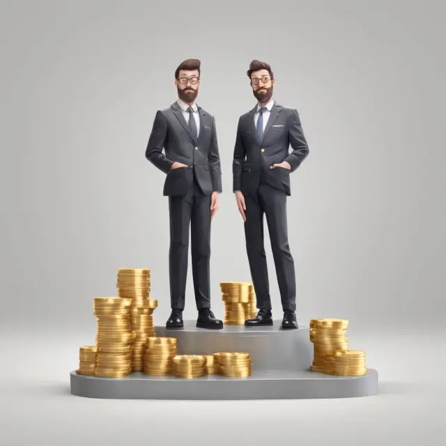 An investor balancing between appropriate strike prices for a collar strategy: one side with gold coins symbolizing a protective put, the other generating premiums from a covered call.