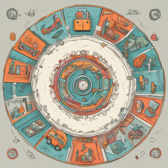 A colorful mosaic of a mortgage house, car, piggy bank filled with coins, stock market graph, and personal item represents various types of collateral used in securing loans.