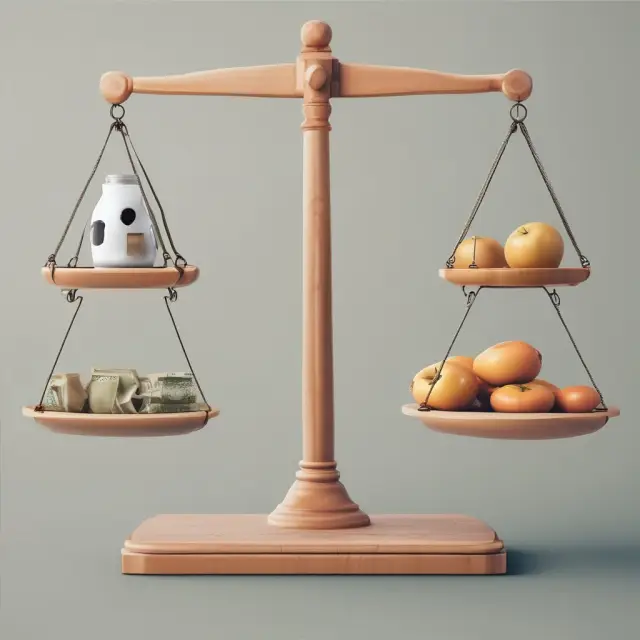 An image of a balance scale with one pan representing lender preferences and the other holding CLTV ratios, symbolizing finding the ideal balance for mortgage financing.