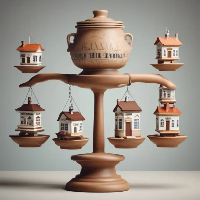 A traditional amphora containing multiple mortgage loans, representing the calculation of combined loan-to-value ratios