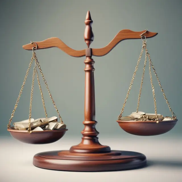 An insurance scale balanced between earnings from premiums and payments for claims, representing the combined ratio