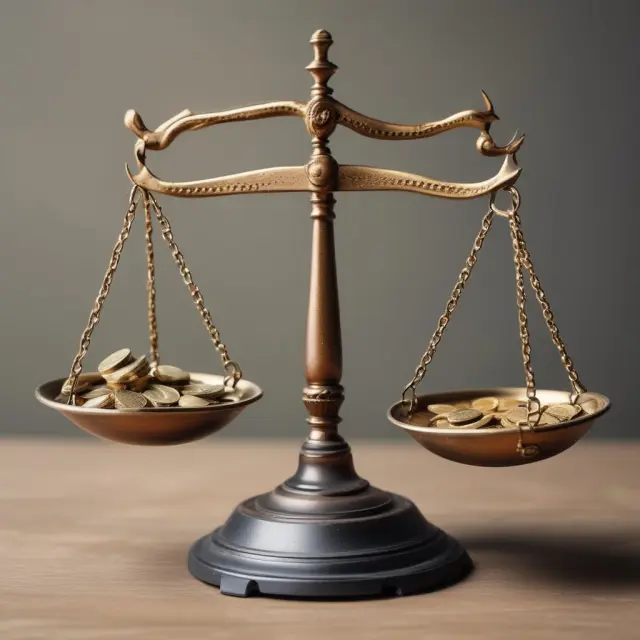 Two scales evenly balanced with tokens representing various insurers