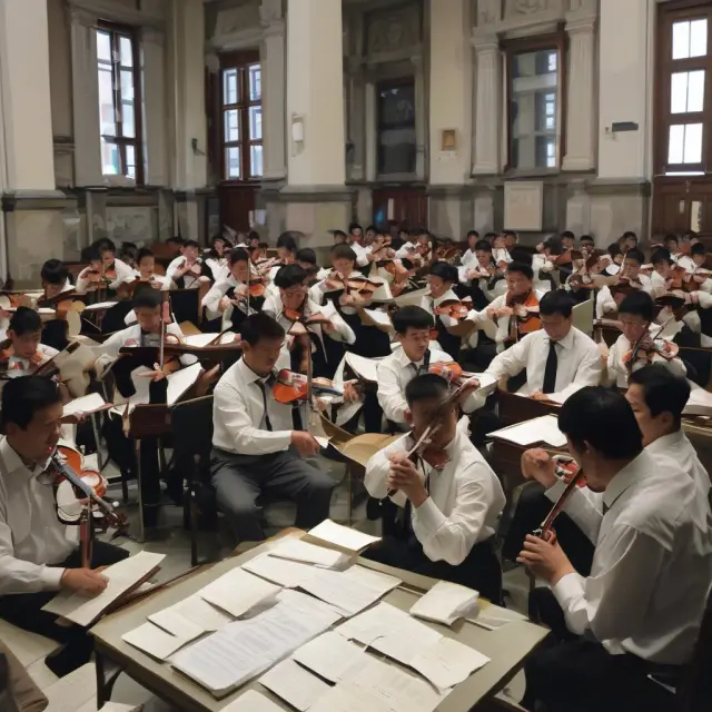 Orchestra conductor representing government control in a command economy, directing the flow of social welfare, employment levels, and emergency response.