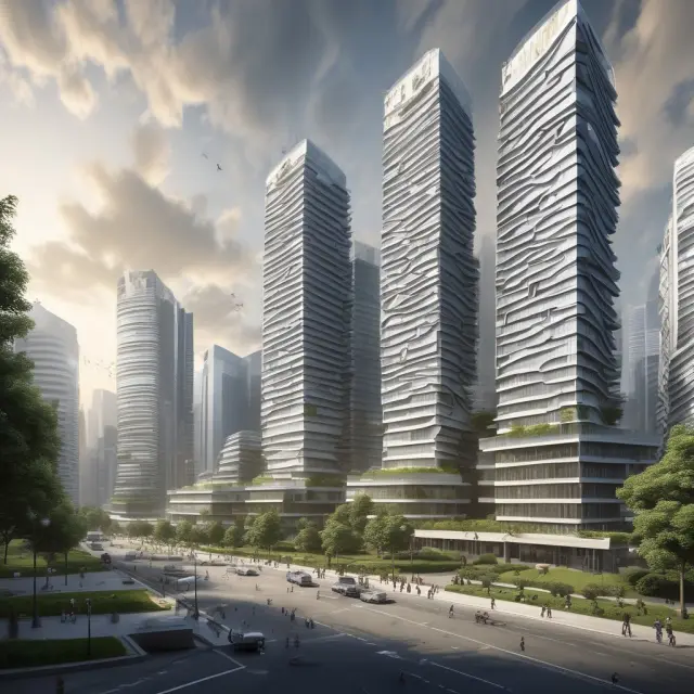 An architect creates a cityscape with essential services (healthcare, education) as sturdy pillars, illustrating command economies