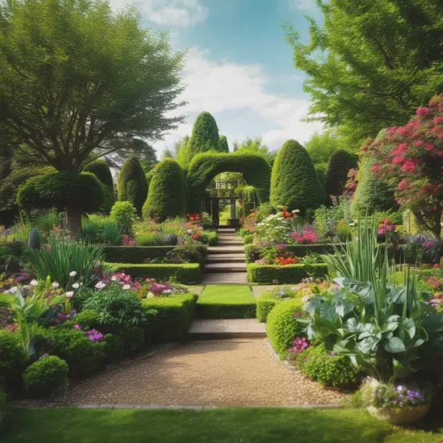 Lenders tending to a flourishing business garden symbolizing strong creditworthiness