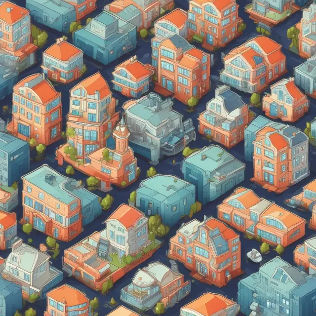 A metaphorical image of a colorful jigsaw puzzle with office buildings, retail spaces, industrial structures, and multifamily residential properties