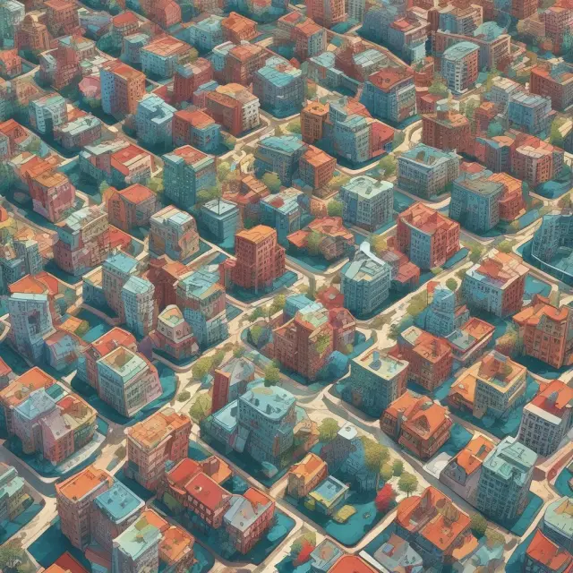 Image of interlinked puzzle pieces shaping a vibrant city, symbolizing diverse commercial businesses contributing to the economy