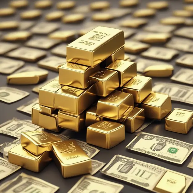 A golden nugget representing capital appreciation sits atop a field of green, symbolizing rental income, emphasizing the importance of balancing investment strategies in commercial real estate