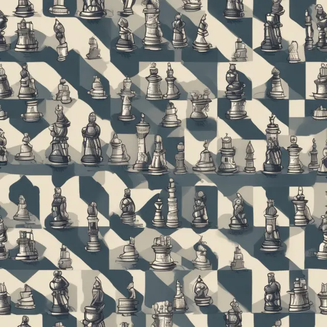 A meticulously set chessboard filled with commercial properties, each piece symbolizing investors implementing strategic plans and best practices