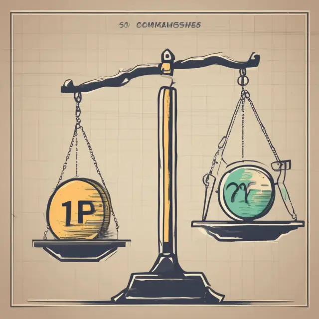 Scale depicting investment gains against commission fees to illustrate optimizing overall investment performance