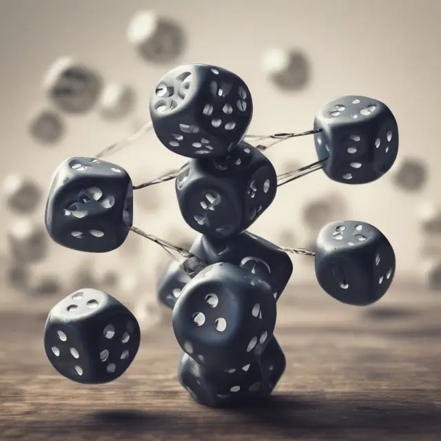 Image showcases dice symbolizing potential gains and losses in commodity futures trading against the backdrop of volatile markets, highlighting leverage and risk management.