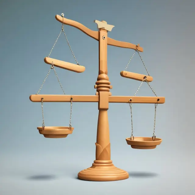 Seesaw with two scales representing companies of different sizes. Balance symbolizes the importance of considering context when analyzing common size statements.