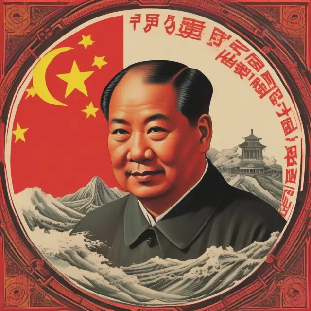 An image of a Yin Yang symbol morphing into the face of Mao Zedong, symbolizing China