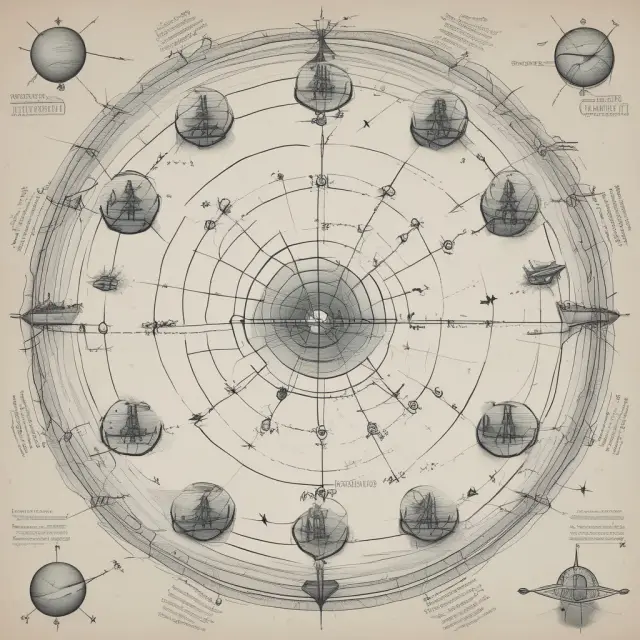 A target company at the center, surrounded by star-like peer firms creating a constellation to represent Comparable Company Analysis