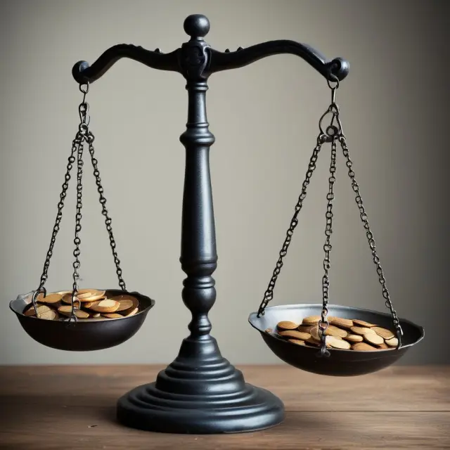 An image of a balanced scale with intrinsic values (gold coins) on one side representing the target company, and industry peers