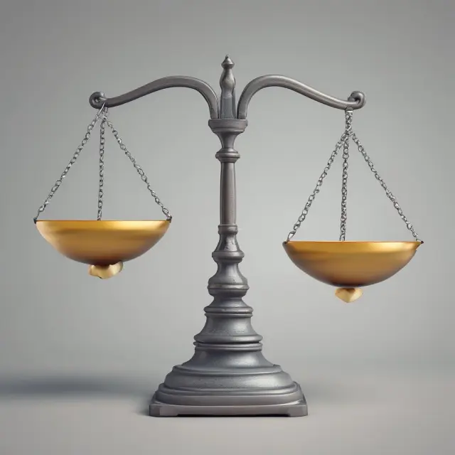 Two sets of scales representing a target company and industry peers; one set with larger weights signifies an overvalued target, while lighter scales indicate undervaluation