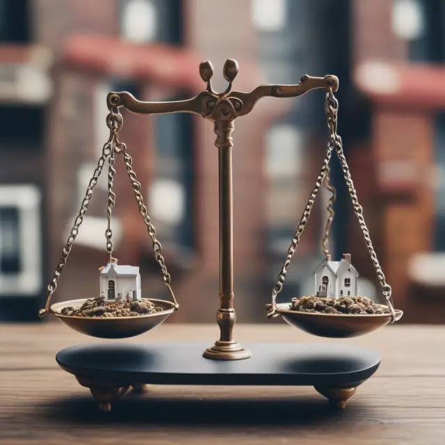 Balance scale comparing CMA-calculated values to external factors for home pricing