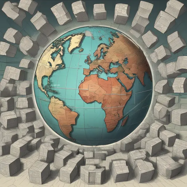 A divided globe with unequal trade practices, highlighting potential exploitation in international trade