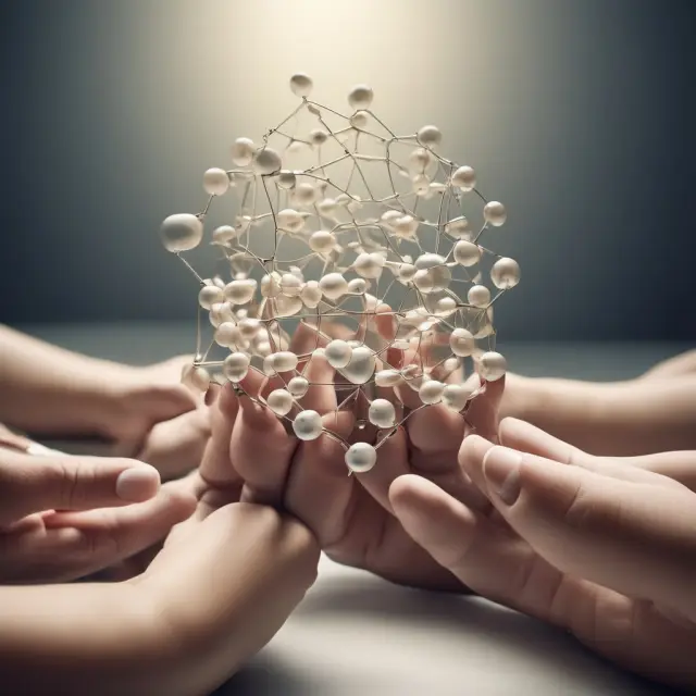 Image of a person collecting pearls from various sources: news media, customer interviews, industry experts, trade shows, government records, and public filings