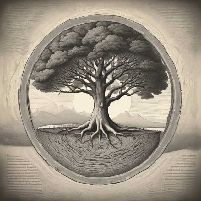 An image of a tree growing through multiple layers of time, each ring representing an interest period. The size of each ring reflects the impact of varying compounding frequencies on the final value.