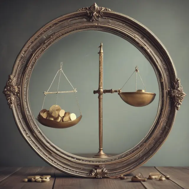 Mirror reflecting net income (realized gains) and other comprehensive income (unrealized gains), illustrating a complete financial picture.