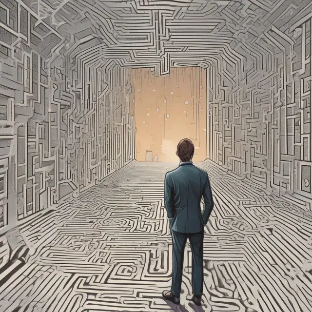 Institutional investor navigating a complex maze, representing various financial statements with comprehensive income components