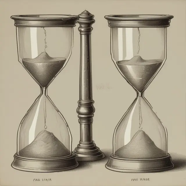 Two hourglasses symbolize VaR and CVaR, with VaR showing sands flowing while CVaR shows a steady stream of tears representing losses beyond the threshold.