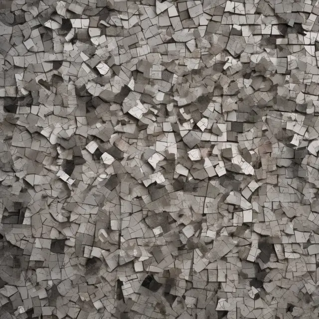 A mosaic depicting conflict theory, with some pieces cracking or falling apart, illustrating its limitations and criticisms.