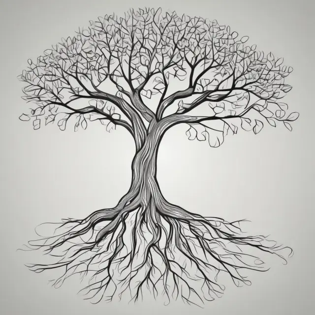 A parent tree with numerous interconnected branches illustrating the integration of a company and its subsidiaries in consolidated financial reporting