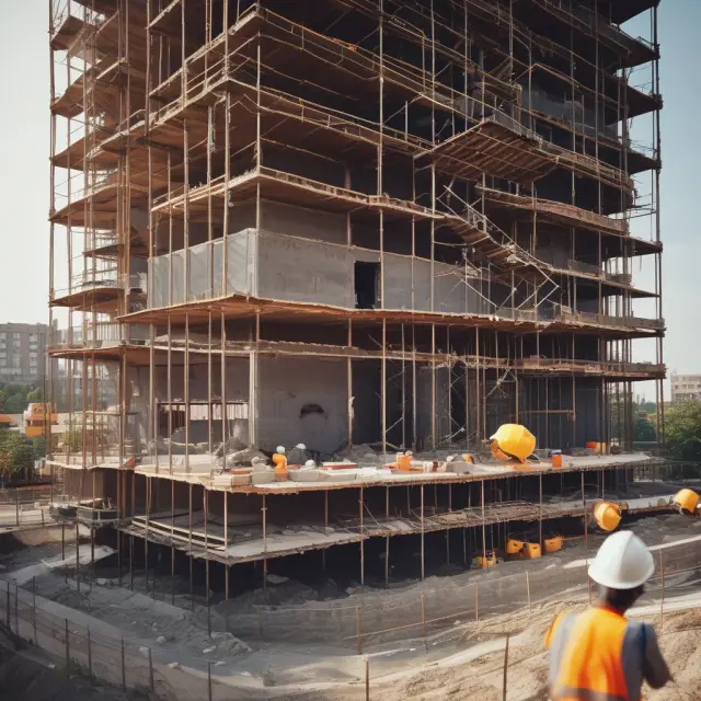 Construction site undergoing renovation with policies acting as safety nets for lenders and borrowers