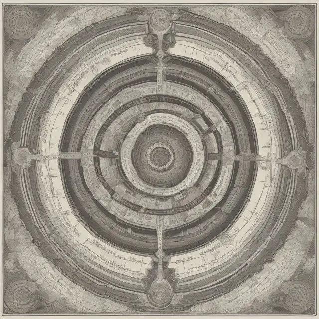 An abstract representation of consumer discretionary FAQs intertwining with economic cycles, featuring a kaleidoscope of shifting gears and graphical trends