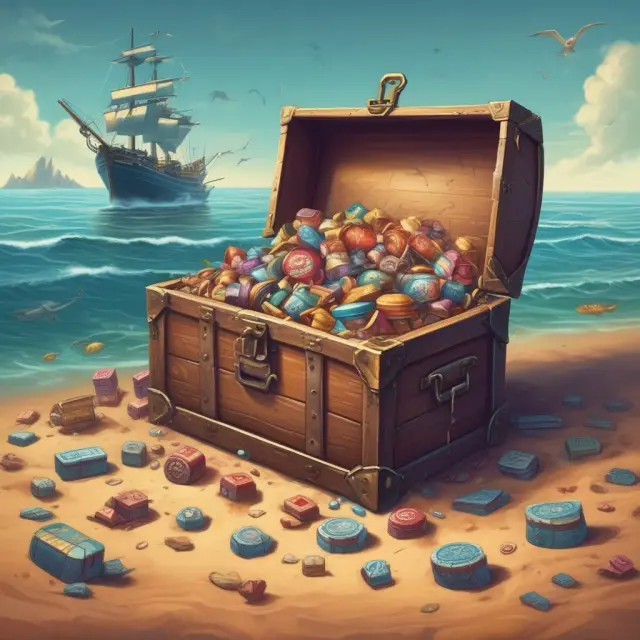 An adventurer discovers consumer goods sector treasure in the e-commerce sea. Durable and nondurable goods represented as chest contents.