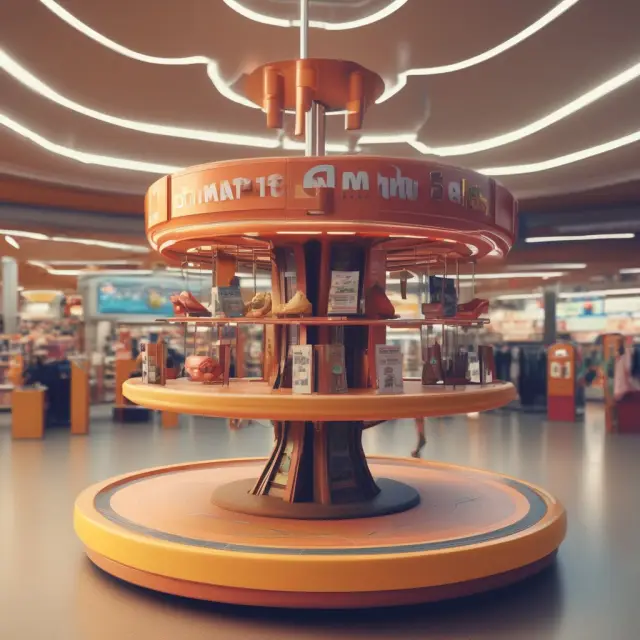 A dynamic consumer goods carousel showcases durable and nondurable items, illustrating categories influenced by consumer behavior.