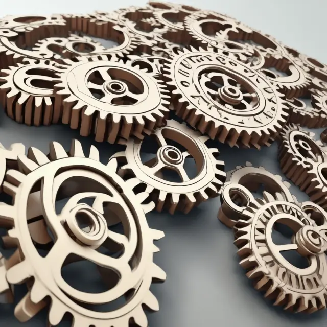 An intricately designed gear system illustrating the consistent payments and fixed schedule of installment credit.